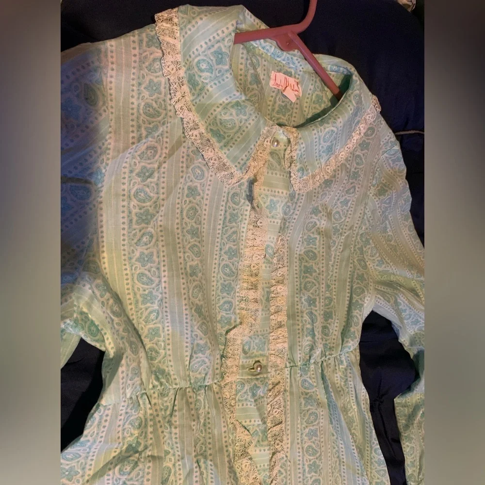 Blue Bishop Sleeve Peter Pan Collar Robe - Picture 6 of 15